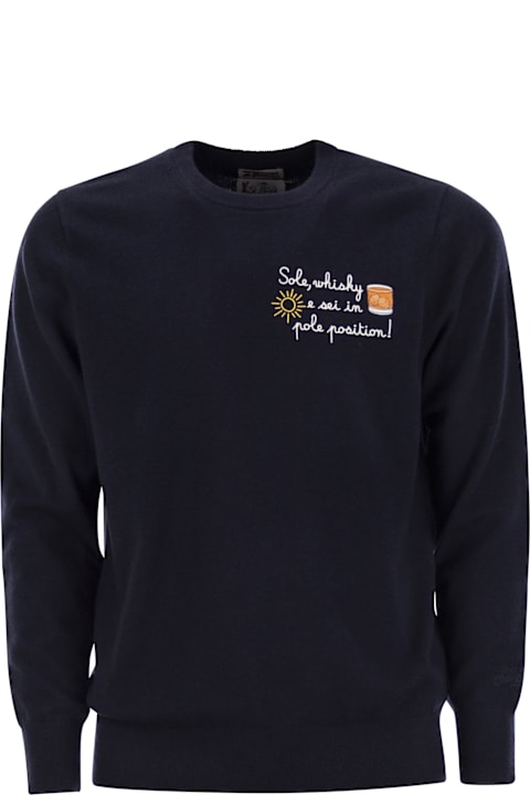 MC2 Saint Barth for Men MC2 Saint Barth Sole, Whisky And You Are In Pole Position Wool And Cashmere Blend Jumper