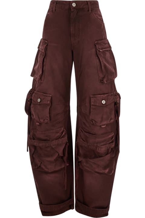 The Attico Pants & Shorts for Women The Attico 'fern' Brown Cargo Jeans With Logo Patch In Denim Woman