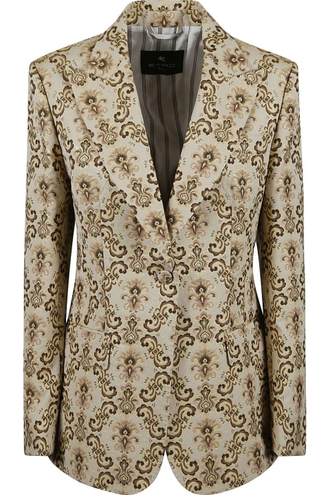 Etro Coats & Jackets for Women Etro Rear Slit Patterned Blazer