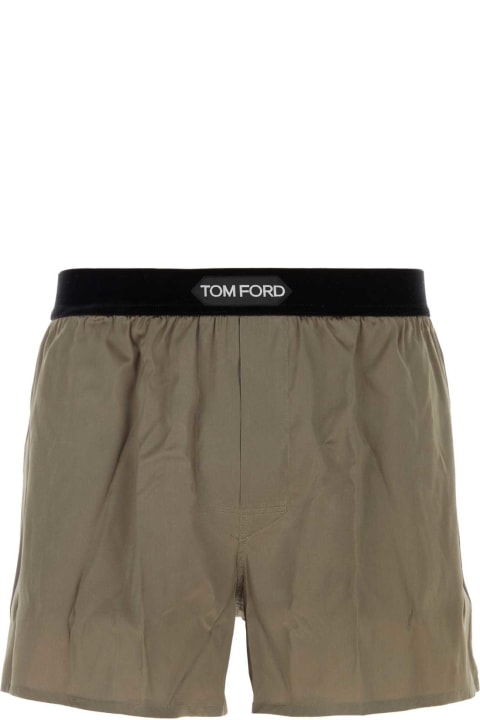 Pants for Men Tom Ford Sage Green Satin Boxer