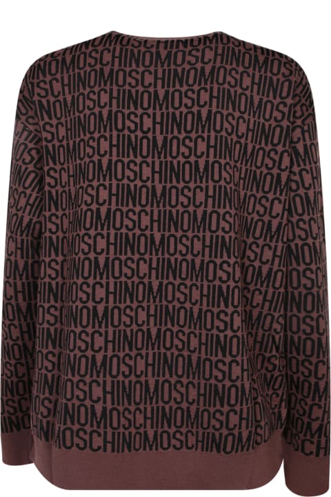 ウィメンズ Moschinoのニットウェア Moschino Logo Brown And Black Sweater