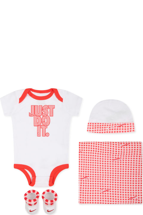 Bodysuits & Sets for Baby Girls Nike White Set For Baby Girl With Logo