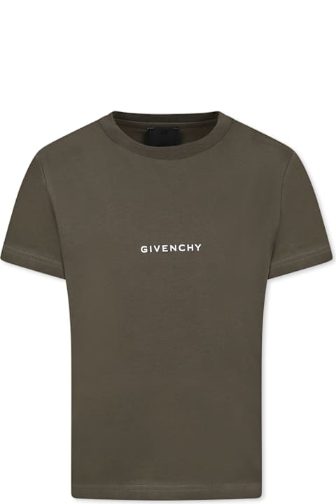 Fashion for Kids Givenchy Green T-shirt For Boy With Logo