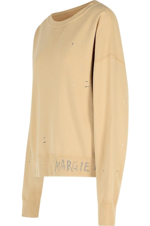 Sweaters for Women Maison Margiela Beige Cotton Sweatshirt