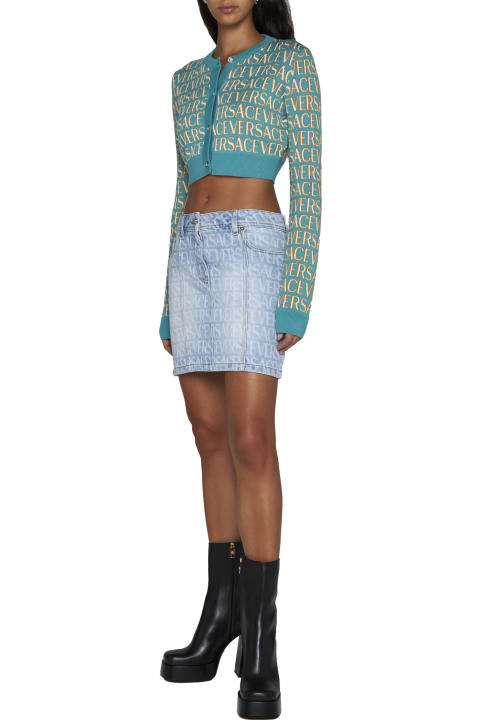 Sweaters for Women Versace Cropped-length Knitted Cardigan