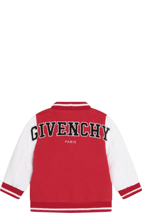 Red Bomber Jacket With Logo