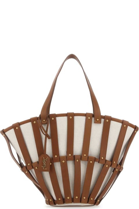 Homeware Saint Laurent Two-tone Canvas And Leather Medium Beatrix Shopping Bag