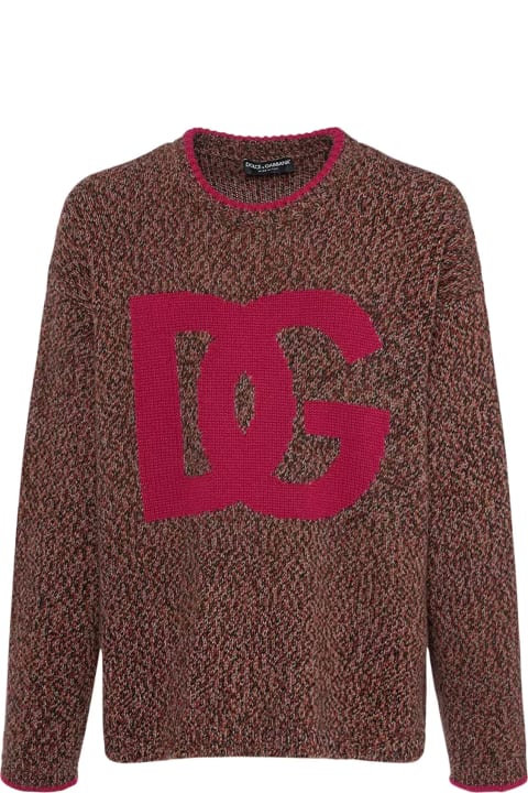 Sweaters for Men Dolce & Gabbana Logo Wool Blend Sweater