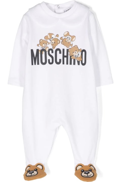 Moschino for Kids Moschino White Pyjamas With Moschino Teddy Friends Print