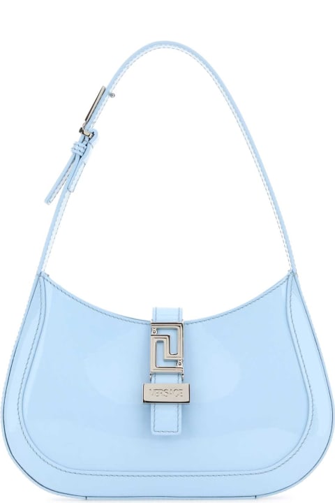 Fashion for Women Versace Pastel Light-blue Leather Small Greca Goddess Shoulder Bag