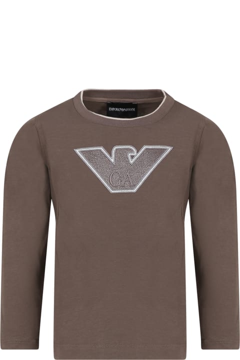 Brown T-shirt For Boy With Eagle