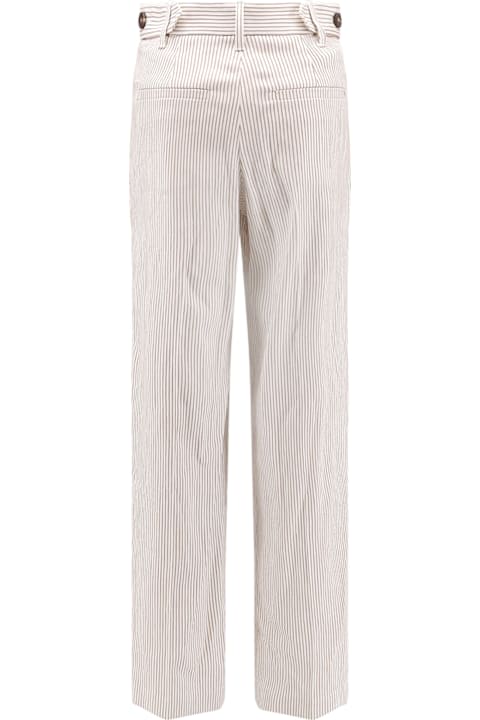 Brunello Cucinelli Clothing for Women Brunello Cucinelli Striped Linen And Cotton Trousers