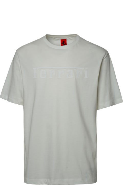 Ferrari Men Ferrari White Cotton T-shirt