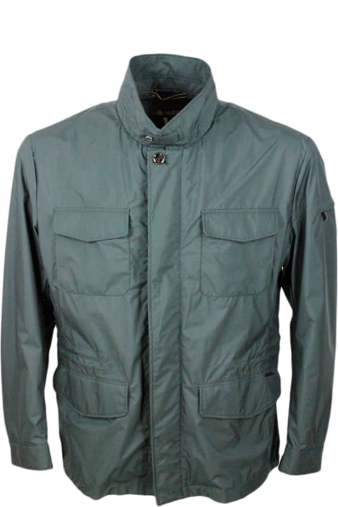 Moorer for Men Moorer Fieldsd Jacket Made Of Waterproof Technical Fabric. Patch Pockets On The Chest And Adjustable Drawstring Waist.