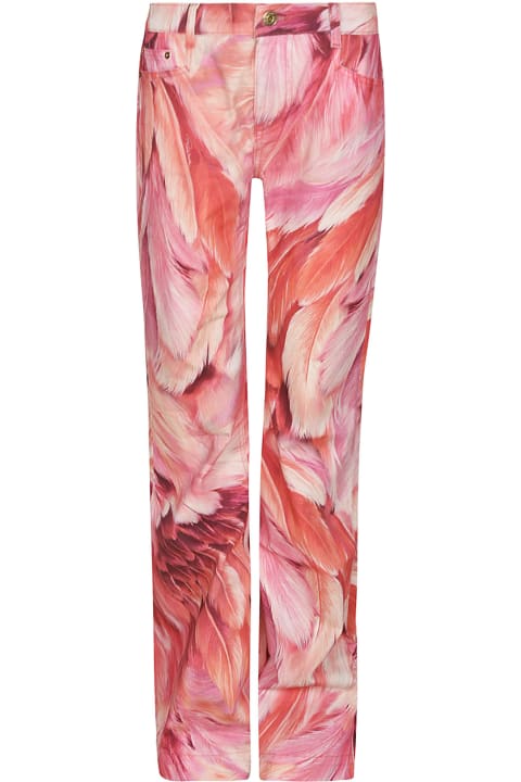Roberto Cavalli Pants & Shorts for Women Roberto Cavalli Feather Print Trousers
