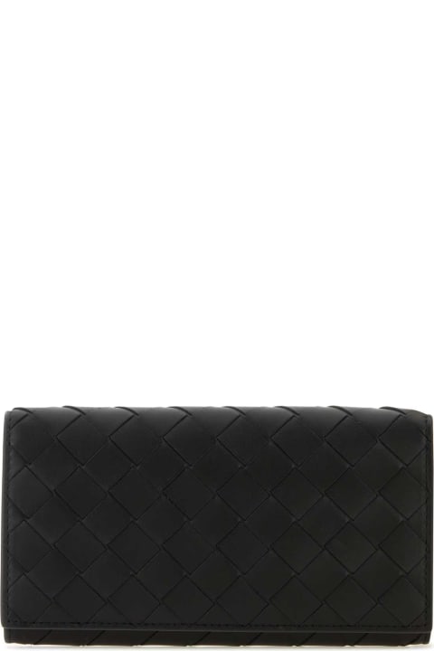 Wallets for Men Bottega Veneta Black Leather Wallet