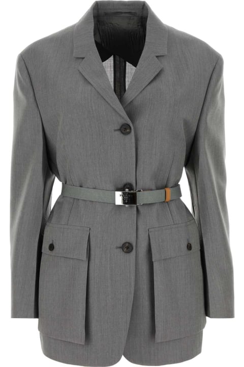 Coats & Jackets for Women Prada Grey Mohair Blend Blazer