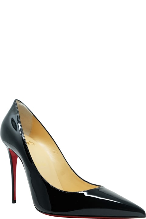 Christian Louboutin High-Heeled Shoes for Women Christian Louboutin Christian Louboutin Black Patent Kate 100 Pumps
