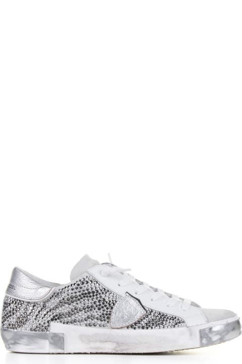 Philippe Model Shoes for Women Philippe Model Prsx Animalier Women's Sneakers With Diamonds