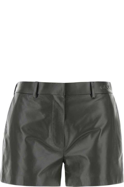 Gucci for Women Gucci Graphite Leather Shorts