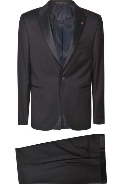 Suits for Men Tagliatore Logo Patched Plain Suit