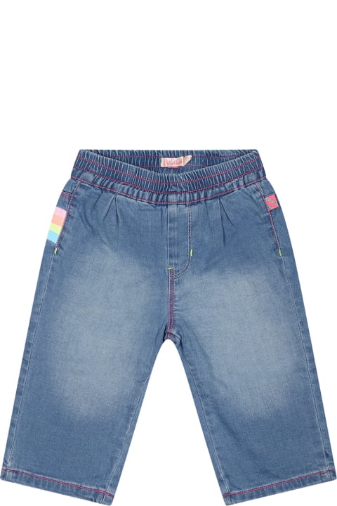 ベビーボーイズ Billieblushのボトムス Billieblush Blue Jeans For Baby Girl With Print