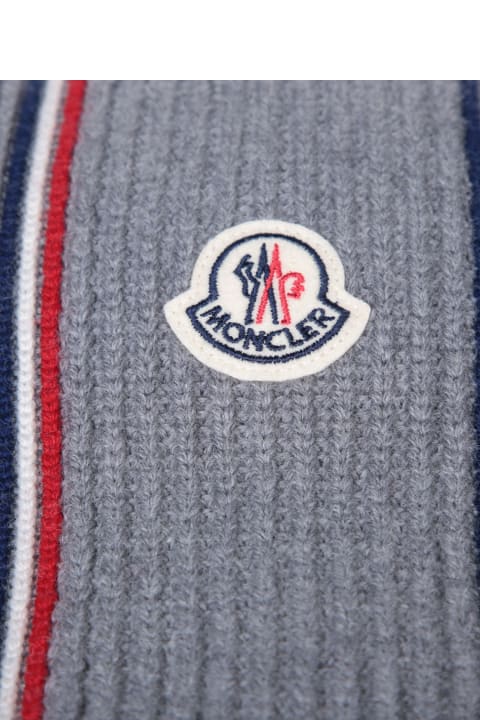 Moncler Scarves for Women Moncler Grey Tricolor Wool Scarf
