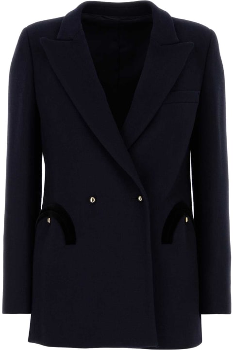 Blazé Milano Coats & Jackets for Women Blazé Milano Navy Blue Wool Resolute Blazer