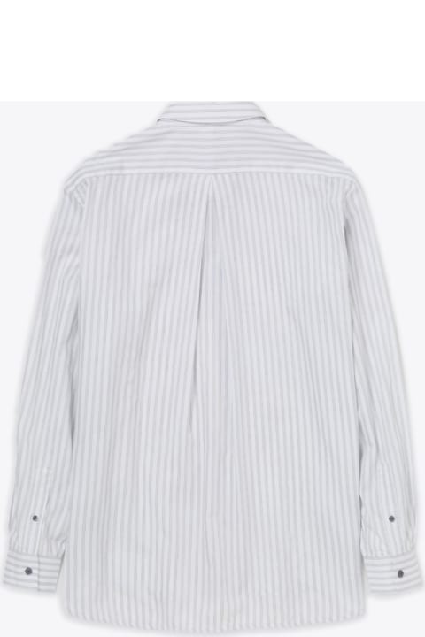 Sunflower Men Sunflower #1174 White striped poplin shirt with long sleeves - Please Shirt