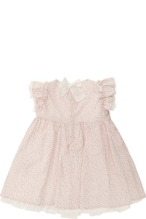 Bodysuits & Sets for Baby Boys Il Gufo Pink Dress With All-over Floreal Print And Bow Detail In Cotton Girl