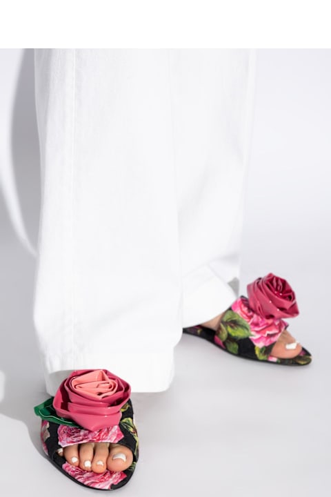 Dolce & Gabbana Shoes for Women Dolce & Gabbana Dolce & Gabbana Floral Motif Slides