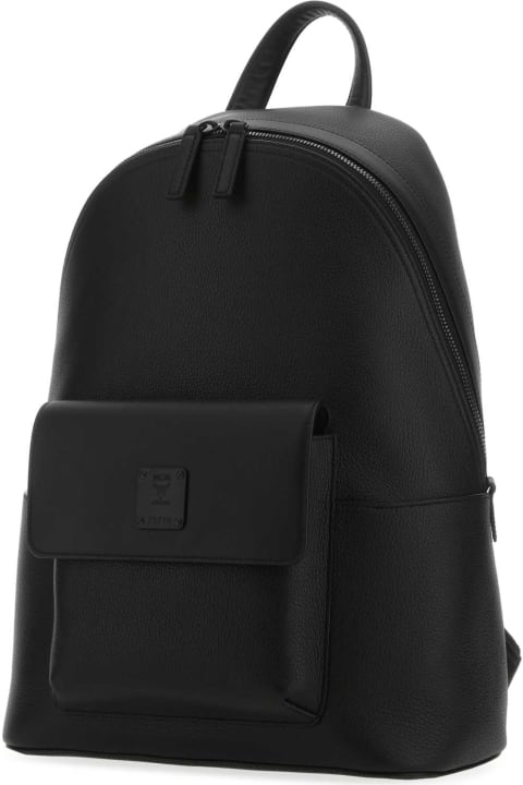 Fashion for Women MCM Black Leather Stark Backpack