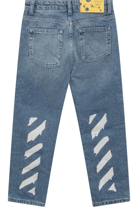 Bottoms for Boys Off-White Paint Graphic Jeans