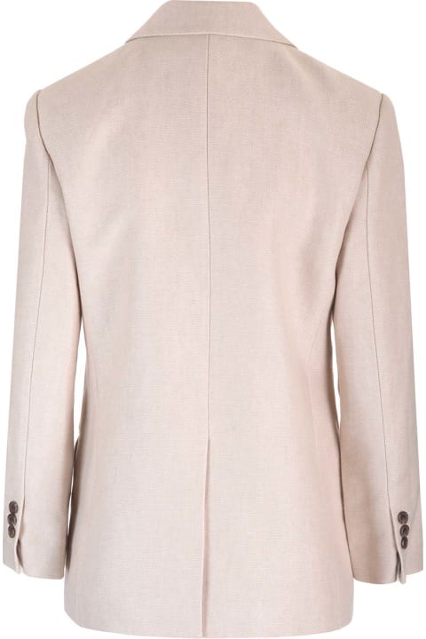 Sale for Women Theory Double-breasted Blazer In Linen Twill