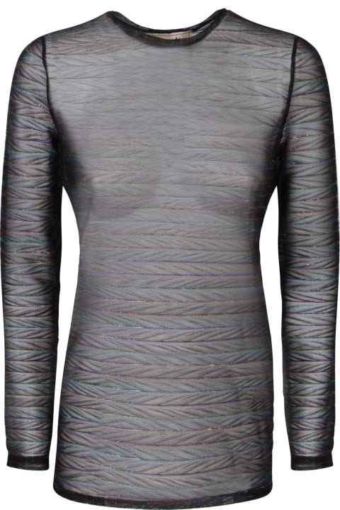 ウィメンズ Alessandro Enriquezのニットウェア Alessandro Enriquez Striped Metallic Black/multicolor Shirt