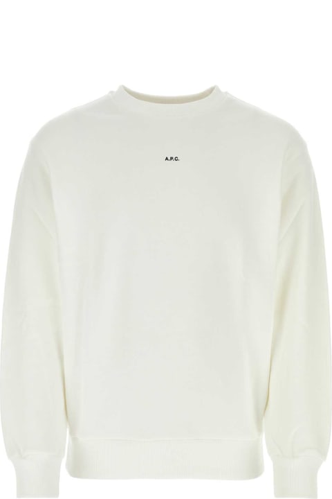 メンズ フリース＆ラウンジウェア A.P.C. White Cotton Sweatshirt