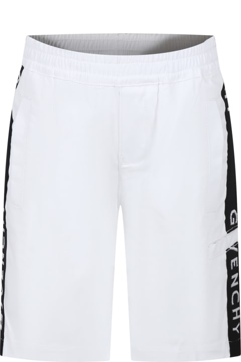 Givenchy for Kids Givenchy White Casual Shorts For Boy