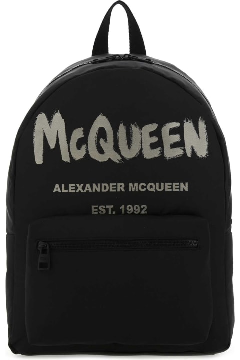 Fashion for Women Alexander McQueen Black Canvas Metropolitan Backpack