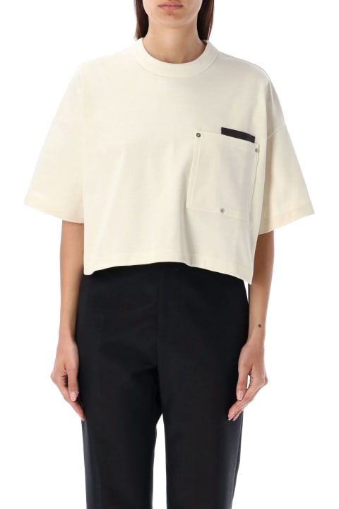 Topwear for Women Bottega Veneta Cropped T-shirt With Leather Detail