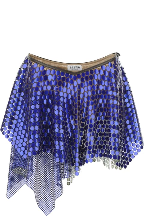 The Attico Skirts for Women The Attico Blue Aluminium Mini Skirt