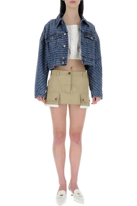 Miu Miu Pants & Shorts for Women Miu Miu Camel Cotton Mini Skirt
