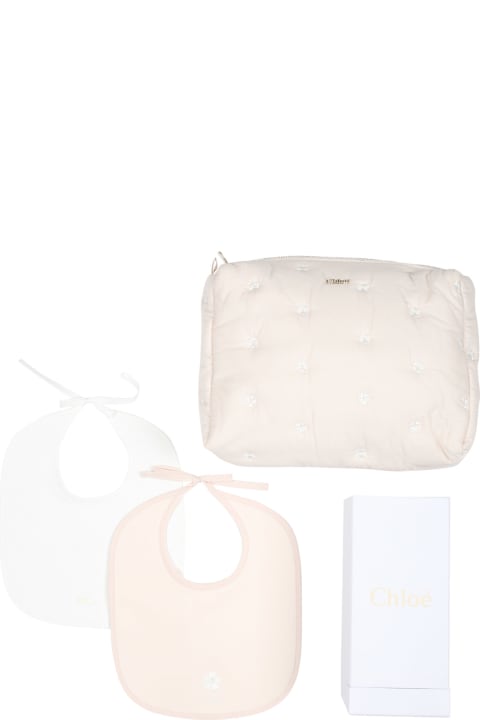 Chloé for Kids Chloé Pink Set For Baby Girl With Logo
