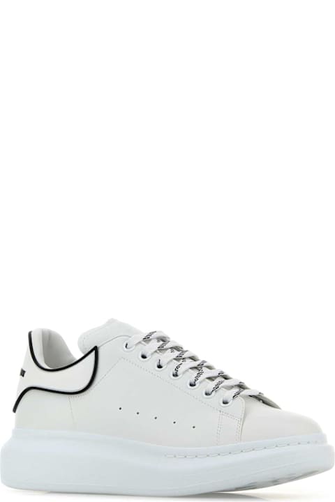 Homeware Alexander McQueen White Leather Sneakers With White Leather Heel