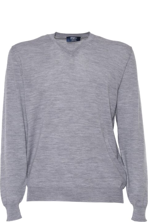 Fedeli Fleeces & Tracksuits for Men Fedeli Gray Pullover In Cool Wool