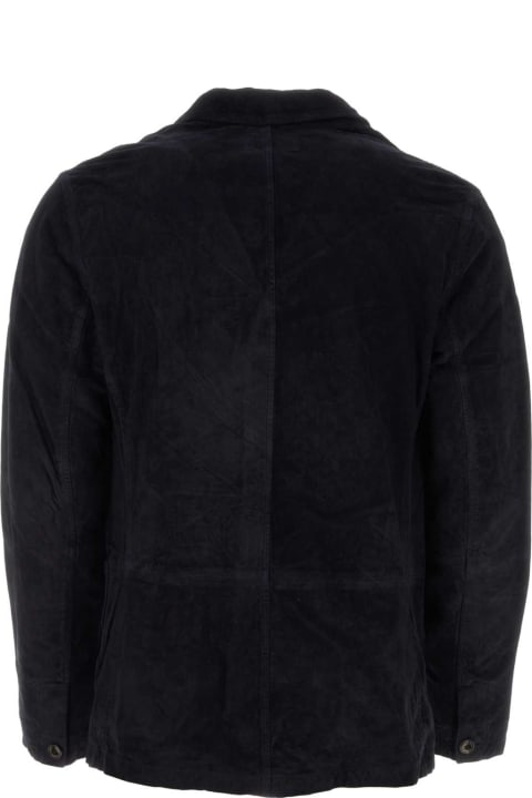 Polo Ralph Lauren Coats & Jackets for Men Polo Ralph Lauren Midnight Blue Suede Blazer