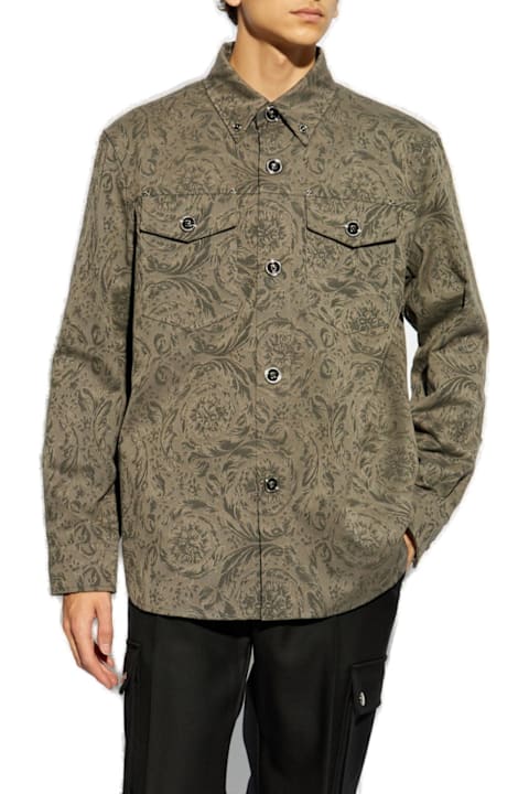 Versace Sale for Men Versace Barocco Jacquard Long-sleeved Overshirt