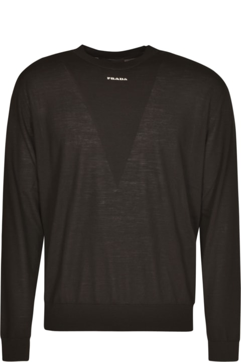 Prada Clothing for Men Prada Rib Trim Plain Sweater