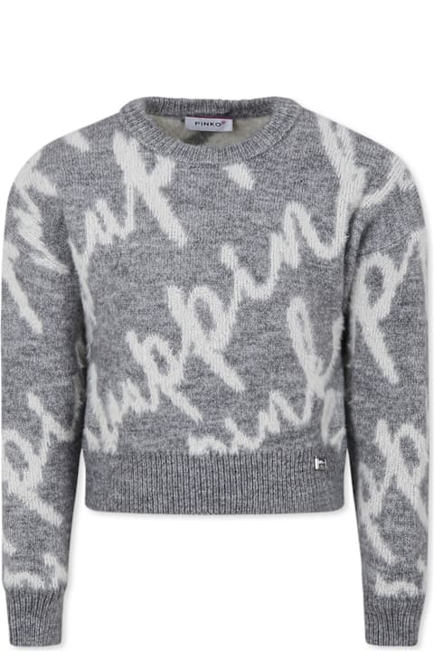 Homeware Pinko Grey Sweater For Girl With Writing