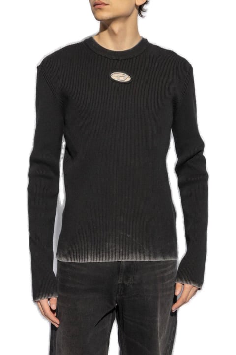Diesel Sweaters for Women Diesel Oval D Cut-out Ribbed Top