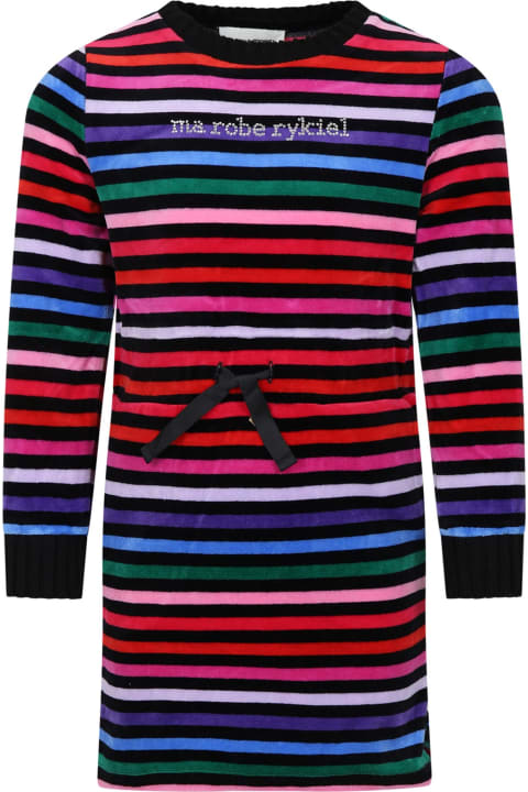 ガールズ Rykiel Enfantのワンピース＆ドレス Rykiel Enfant Black Dress For Girl With Logo